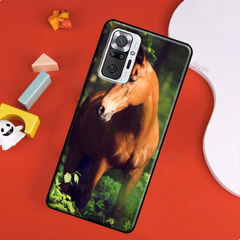 Beautiful Elegant Brown Horses Case For Xiaomi Redmi 10 9 9T 9A 9C Cover Coque For Redmi Note 11 Pro 7 8 9 10 Pro 10S 11S