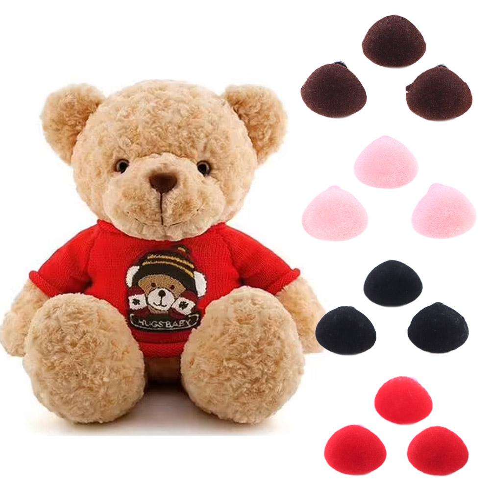 Bear Toy Pink Red Black Brown Velvet Nose Buttons Flocking Nose Bear Nose Dolls Nose Triangle Noses