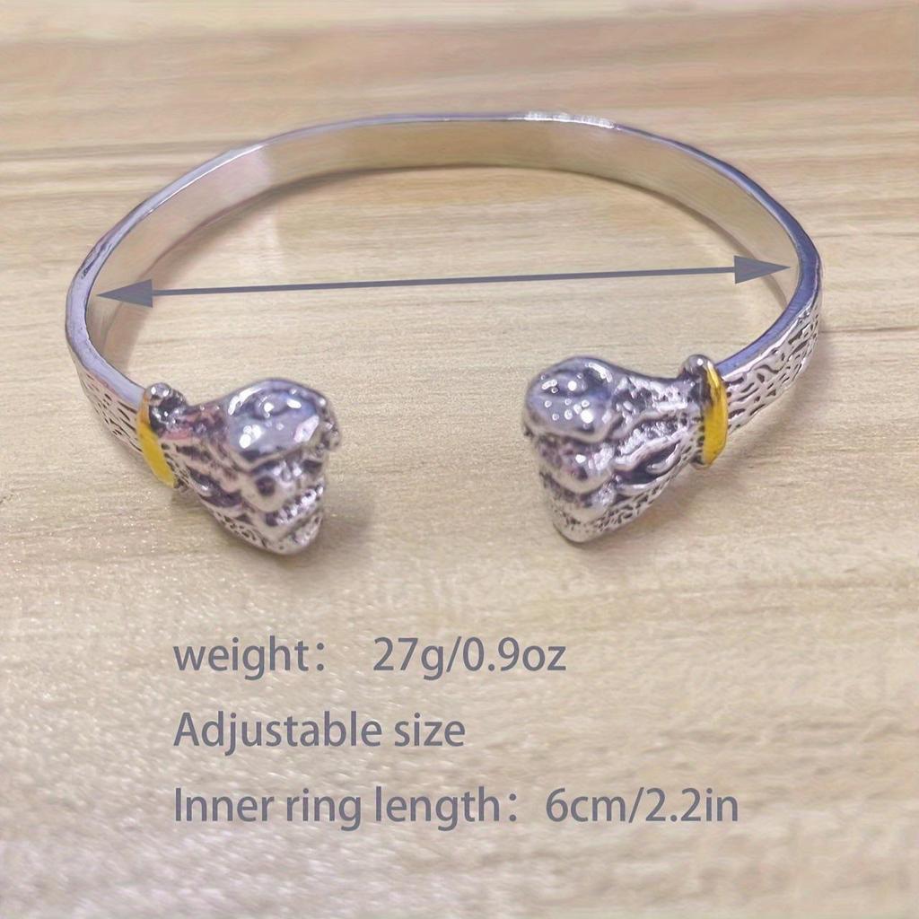 Men's Retro Power & Wealth Open Bangle Bracelet