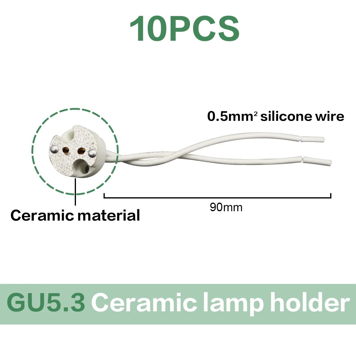 

10pcs Gu10 Gu5.3 Base Cearmic Lamp Holder Adjustable Ceiling Spotlight Kit White Black Square Round Light Kit gu5.3 holder