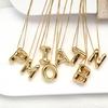 Gold Plated Copper Chunky Alphabet Balloon Bubble Initial Letter Pendant Necklace for Women Men Boy Fashion Jewelry CLE