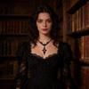 Collana Ciondolo Croce Pipistrello Gotico Vampiro per Donna in Lega