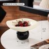 European Ceramic Fruit Bowl Delicate Drain Fruit Basket Household Irregular Candy Snacks Sundries Storage Tray Dried Fruit Box
