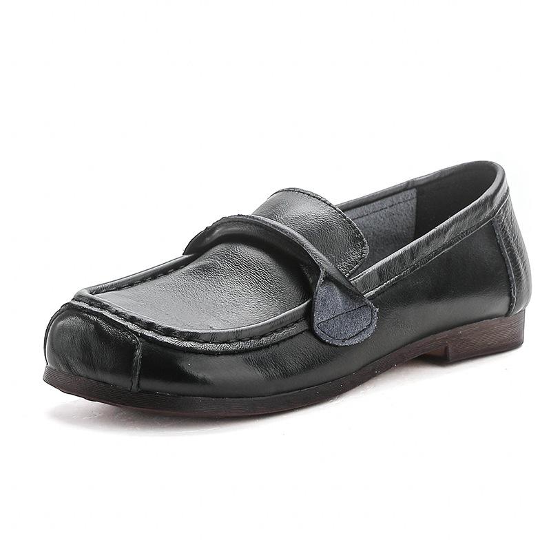 2025 New Red Ballet Flats Ladies Cow Leather Loafers Women's Luxury Moccasins Business Office Shoes Mother Travel Flats Woman