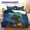 Custom Name Halloween Ghost Adventure Bedding,Quilt Set Quilt Cover Pillowcase Home Birthday Gift (1 * duvet cover + 2 * pillowcase, without core)