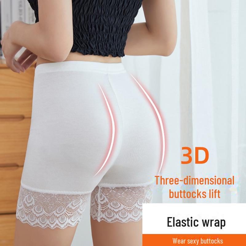 Modal Large Lace-Trimmed Three-Quarter Leggings: Solid Color, Anti-Exposure, Summer Thin Girls' Safety Pants