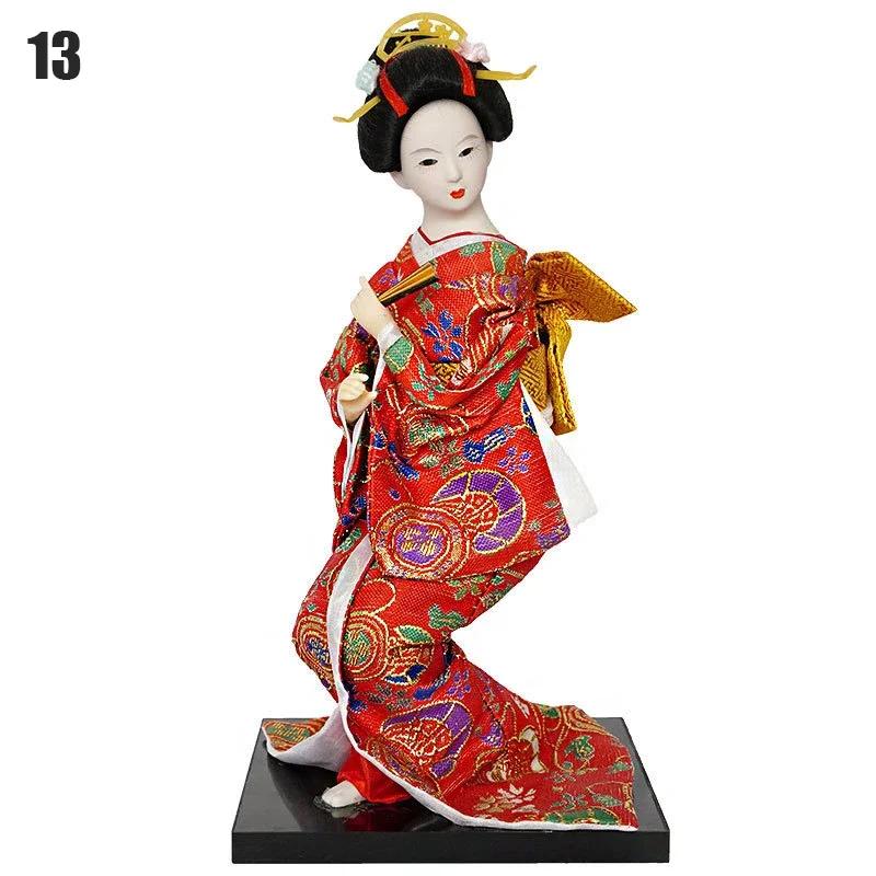 Japanese Geisha Doll Asian Handmade Crafts Kimono Doll Home Table Decor Miniature Figurines Sculpture Collection Gift Creative
