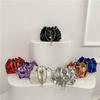 Shiny Fringe Sequin Evening Street Fashion Pu Bucket Bag 2024 New Trendy Chic Drawstring Large Capacity Stylish Handbag