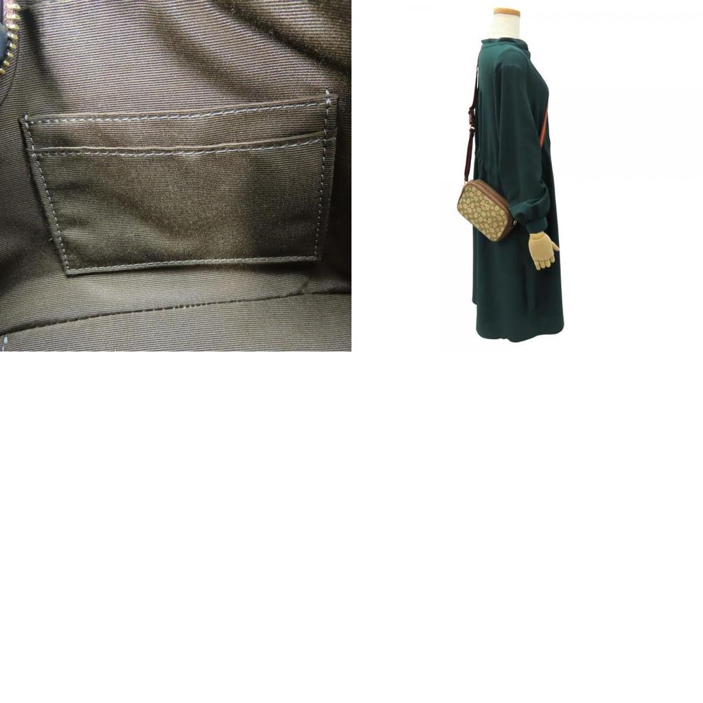 Used COACH Shoulder Bag C0927 Signature canvas/leather Brown Bordeaux Pochette