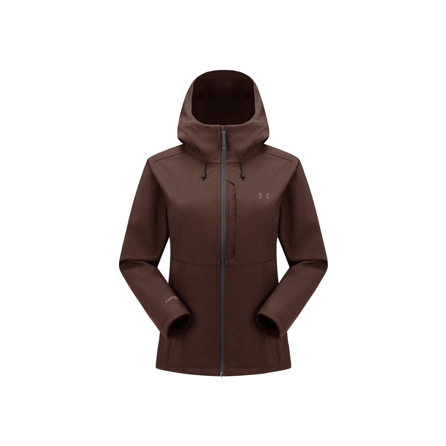 

Under Armour Hiking Walking Series Windproof Warm Breathable Hooded Softshell Jacket Women jackets Dark-Brown 14422257-0054 L