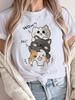 Lässiges Weiches Stoff Kurzarm Damenbekleidung Drei Kätzchen Aufdruck Kurzarm Sommer Lässig Streetwear Oberteile T-Shirts