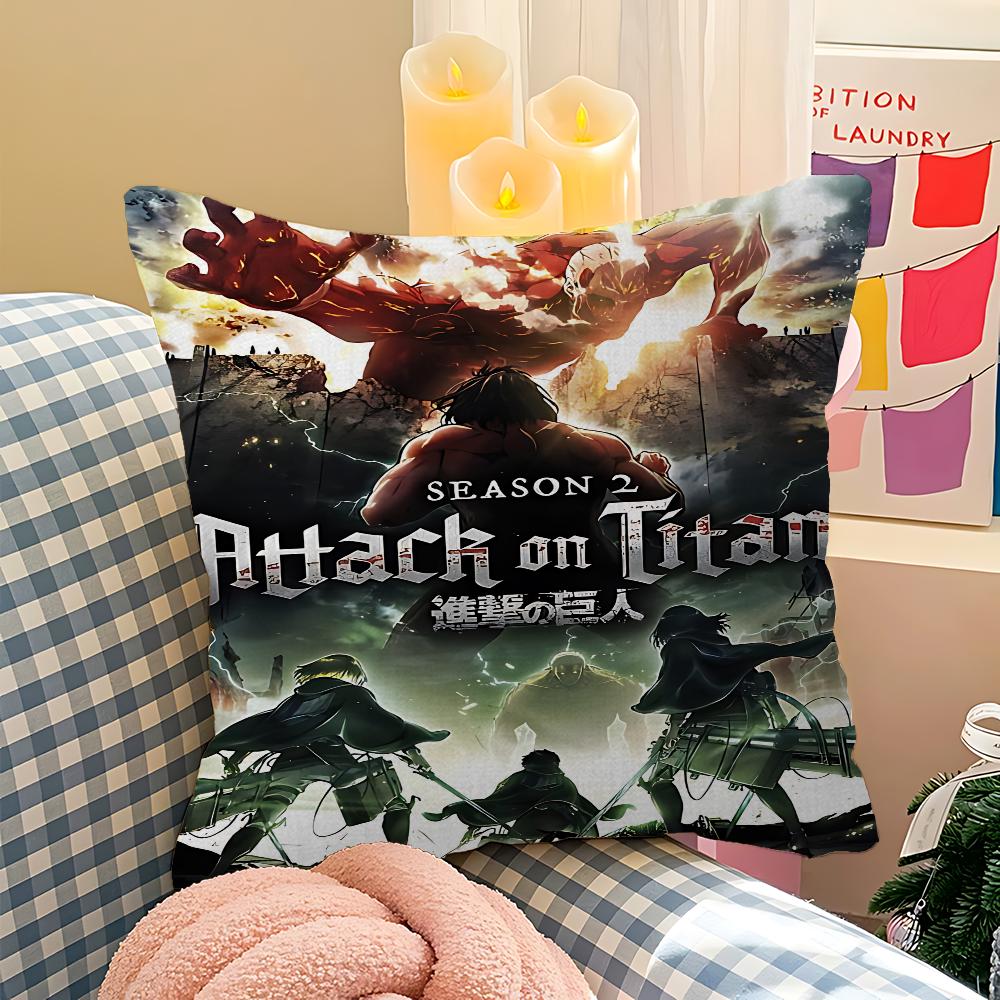 Anime A-Attack On T-Titan Cushion Cover Car Throw Pillow Case For Sofa Car Christmas Gift 40x40cm 45x45cm