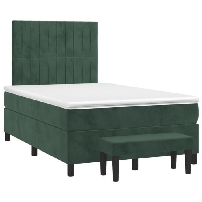 3137956 vidaXL Divan Bed and Mattress Dark Green 120x200cm Velvet