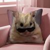 Funny Hamster Cushion Cover Multi-Scene Pillow Cover for Home & Car - Reversible, Soft & Durable for Daily Use