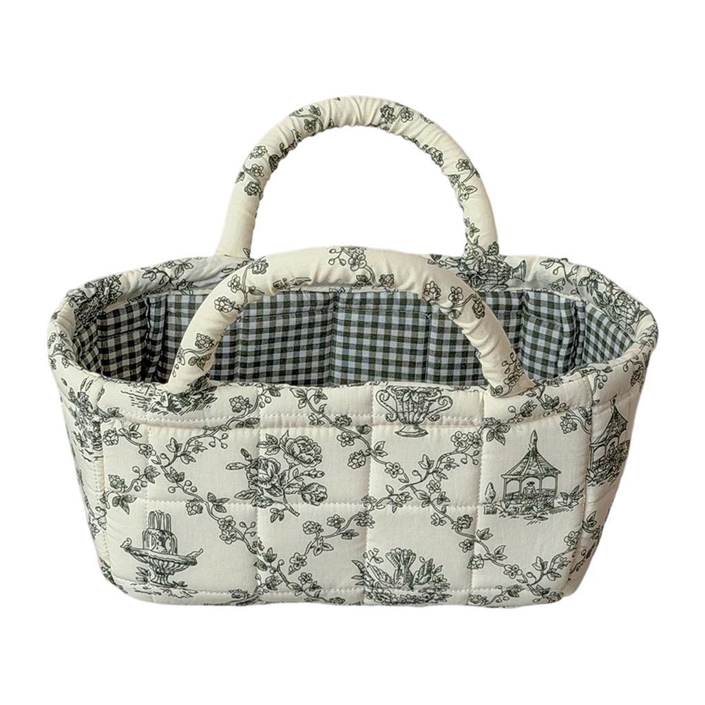 Floral Storage Basket, Desktop for Cosmetics, Toys, Snacks - Multi-Purpose Home Decor Storage Basket for Living Room, Bedroom,