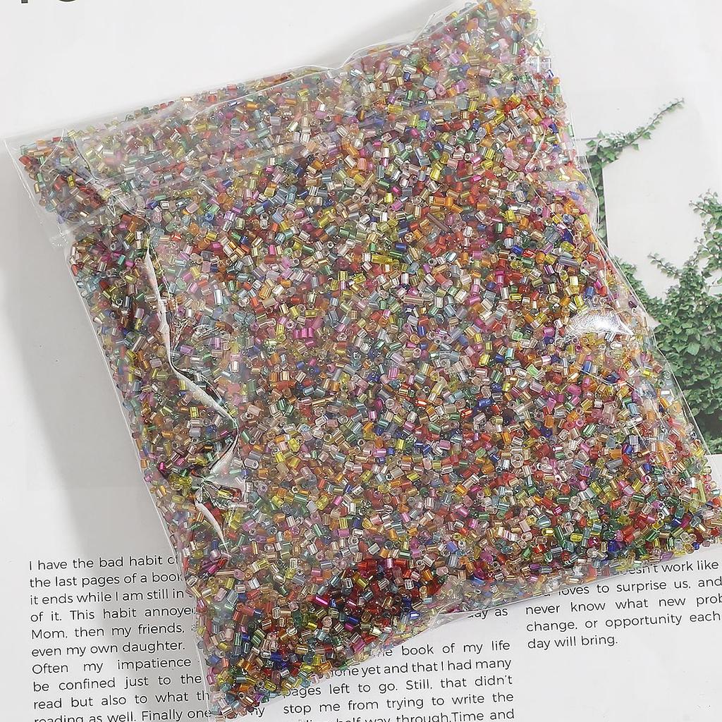 2mm Silver-Lined Glass Seed Beads: Handmade DIY Jewelry & Clothing Accessories, Transparent Loose Beads.