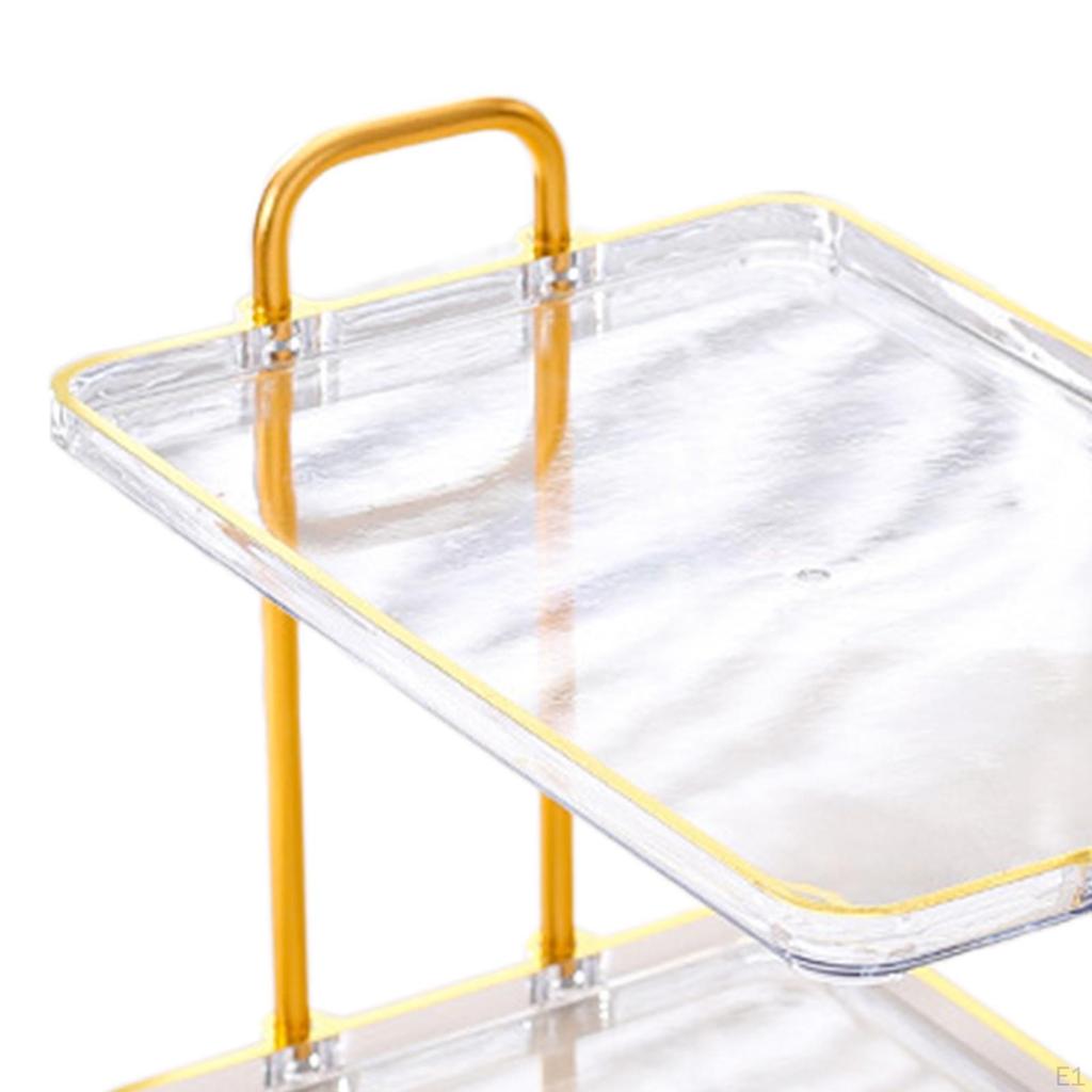 2 Layer Bathroom Counter Organizer Multifunctional Stand Light Luxury Display Shelf Sturdy Tray