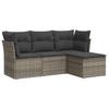 Vidaxl 4-Cz. Set da Giardino, Cuscini, Grigio, Rattan PE