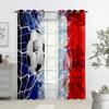 3D Colorful Football Ink Splashing Design Art Curtains, 2 Panels, Kids Room, Bedroom, Living Room, Balcony Decor