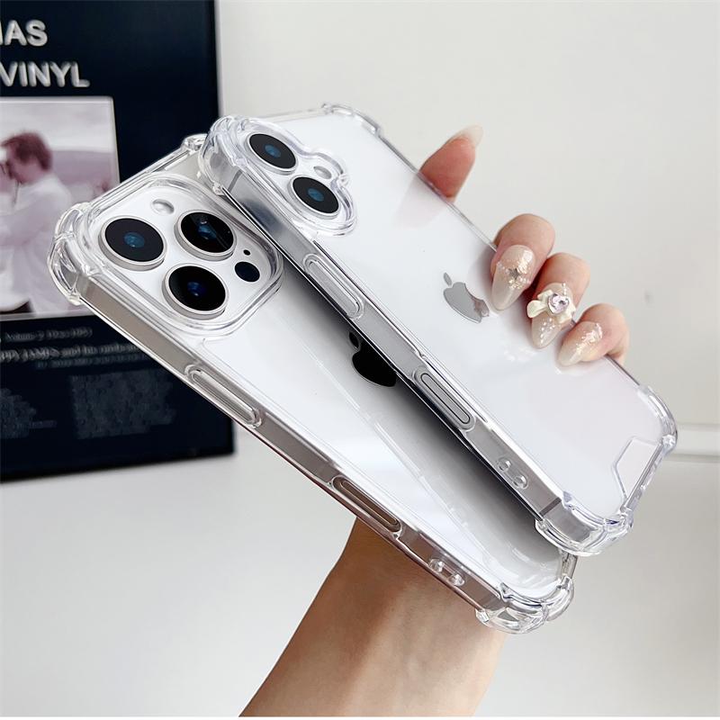 Husă Luxury Transparentă Antișoc Armor Pentru iPhone 16 15 14 13 12 11 Pro XS Max XR 7 8 Plus Bumper Siliconic Acoperire Acrilică Dură