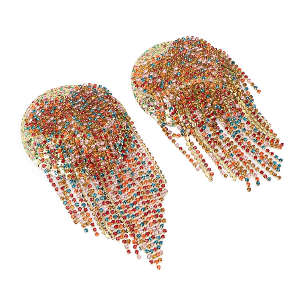 1pair Rhinestone Tassel Nipple Pasties Seamless Reusable Breathable Rhinestone Festival Nipple