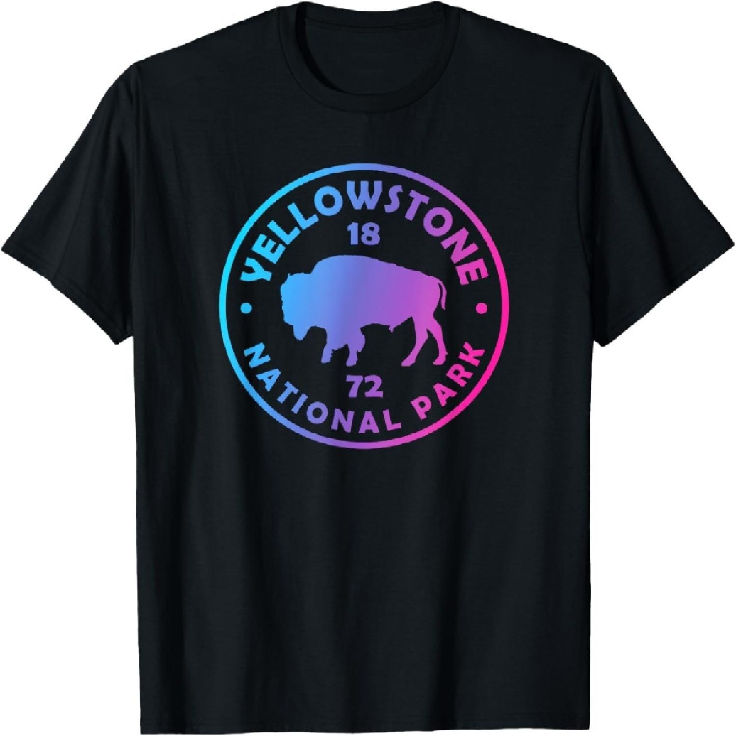 Yellowstone National Park Boys Girls Kids Colorful Buffalo T-Shirt XXXXXL разноцветный