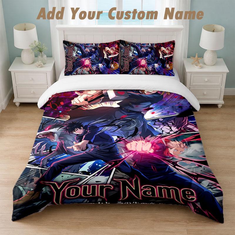 Bedding Set 1 Duvet Cover 2 Pillowcases Jujutsu Kaisen Print Soft Bed Linen Bedroom Decor