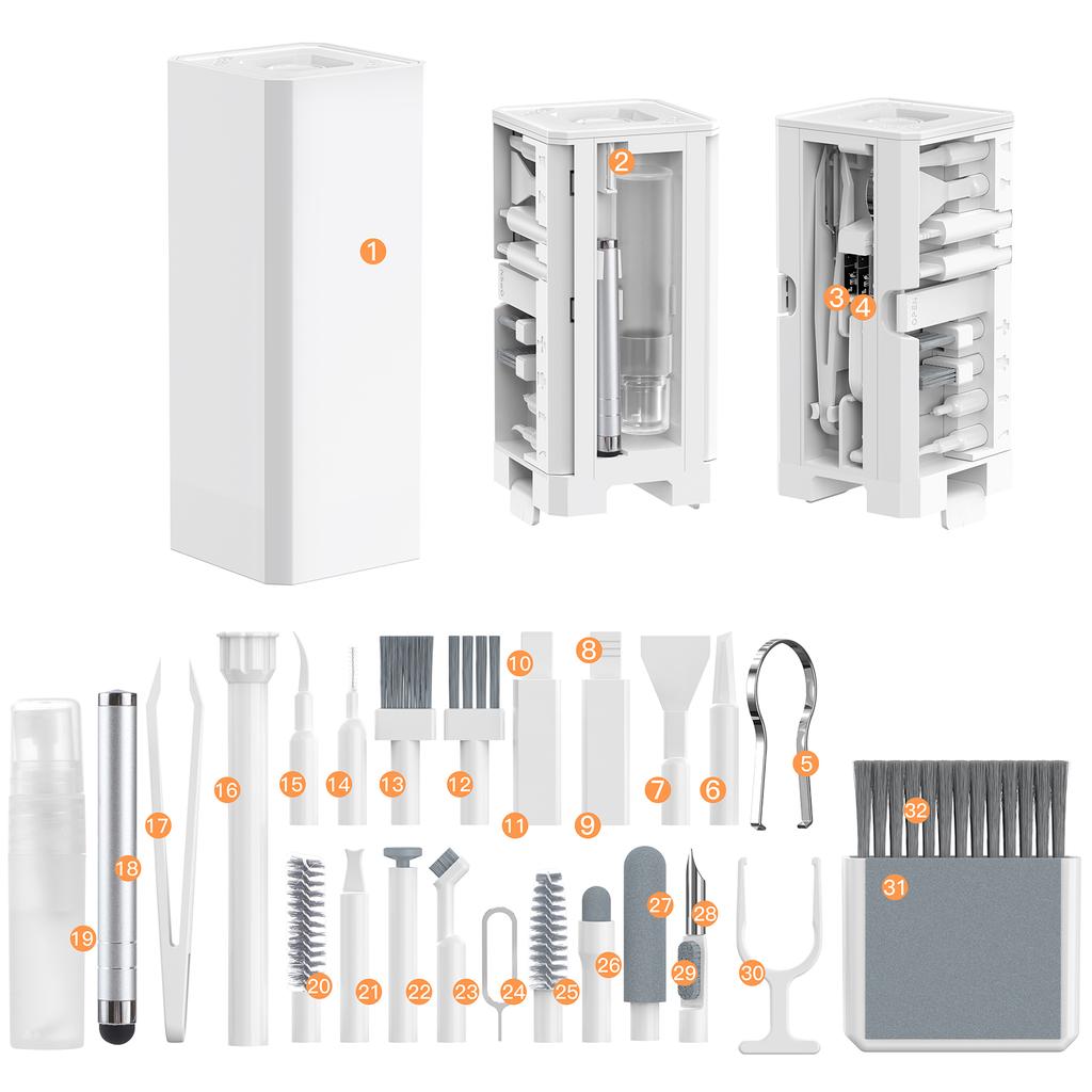 All-in-One Computer Screen Cleaning Brush Tool Lightweight PC Accessories Electronic Cleaner Kit for MacBook iPad iPhone Camera