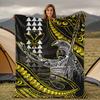 1pc Tribal Tattoo Pattern Quilted Blanket - Hawaiian Tattoo Design Blanket, Soft And Warm All-Season Quilt, Suitable for Sofa, Bed, Car, Camping - Mac