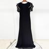 2025 European & American Designer Rhinestone Ruffle Sleeve Backless Floor-Length Gown