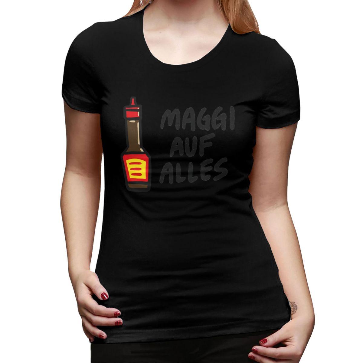 

Maggi Auf Alles Deutsch TShirt for Women Crew Neck Streetwear T Shirts Womens Tees Short Summer Clothes Tops L