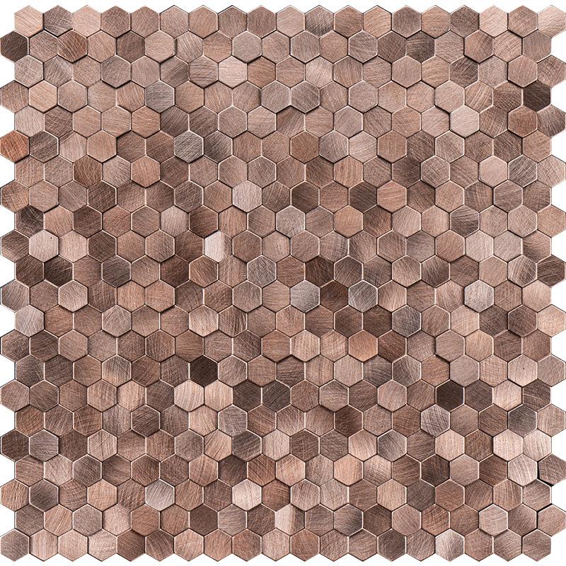 3D Sechseckige Metallmosaik Tapete für Wohnzimmer- und Badezimmerwände