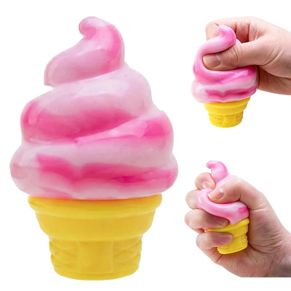 New Colorful Ice Cream Shaped Nice Cream Cone Sensory Stress Reliever Fidget Toy For Anxiety Focus Adults & Kid Toy Gift