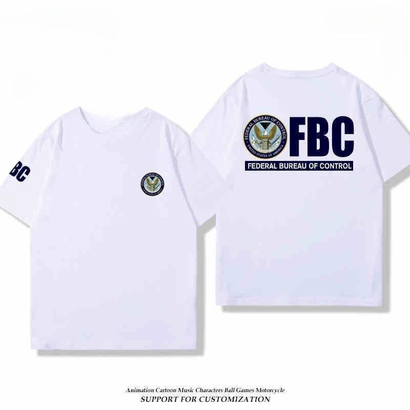 2026 Federal Bureau of Control FBC Paranormale Organisation Unisex und Damen Kurzarm T-Shirt Sommer Vielseitiges Baumwoll Oberteil