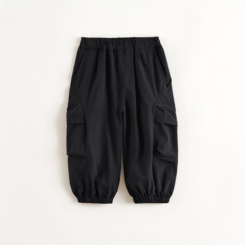 [Quick-Drying] Mark Jenny Boys  Lightweight Breathable Cargo Sports Pants Baby Pants Spring and Summer New Style 250057 Pearl Black 110