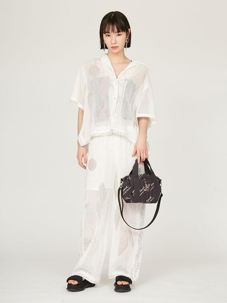 Emi LeoLionni Patch Handbag 13WGB254302 Black 2-Way Women's