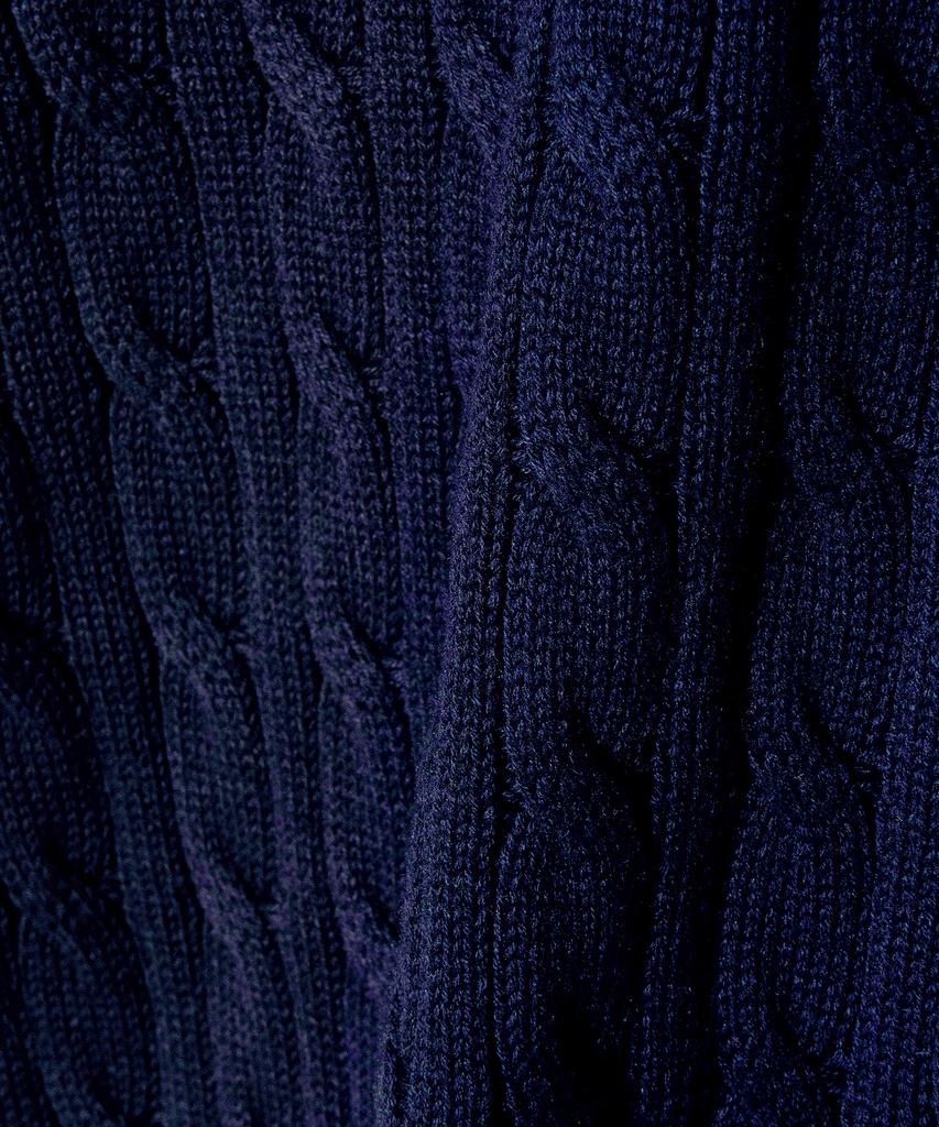 LEE Round Neck Cable Short Sleeve Knit Navy