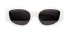 Balenciaga BB0258S White/Grey 58/18/145 Women's Sunglasses, White, 58/18/145