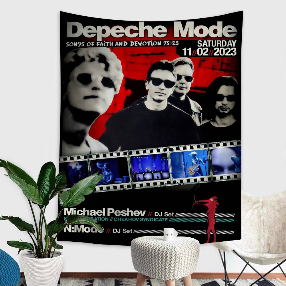 Band Rock D-Depeche M-Mode Şarkıcı Renkli Duvar Halısı Bohem Duvar Halıları Mandala Duvar Sanatı Dekor