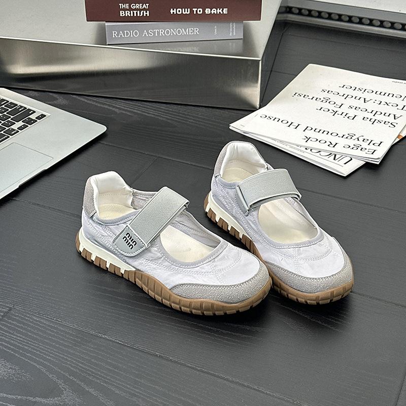 F-Spring new retro style round head breathable sports shoes casual single shoes ballet style multi-color