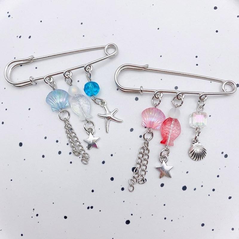 Fisch Stern Muscheln Anhänger Brosche Exquisite Pullover Nadel Mode Mantel Brosche Reversnadel Brosche Kleidernadel Schmuck