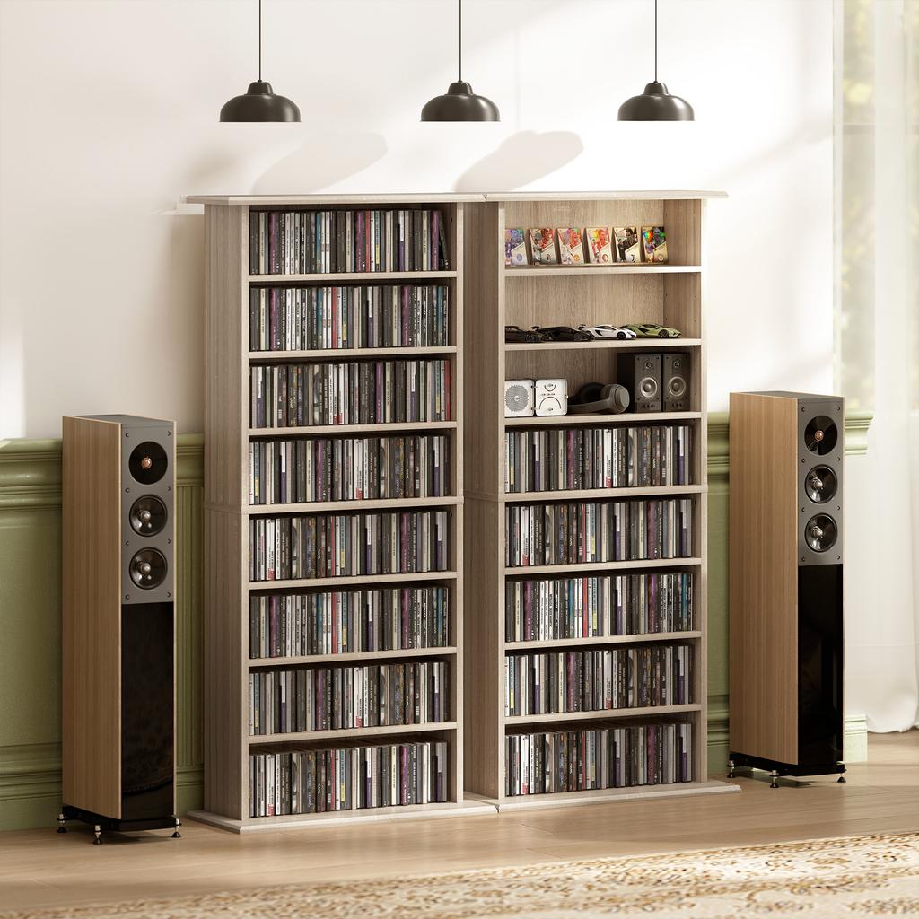 360 CD-Aufbewahrungseinheit - Naturholz-Finish