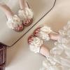 Versatile outer wear flower beach cool slippers women's 2025 summer new beautiful flat flat one-word shoes go out