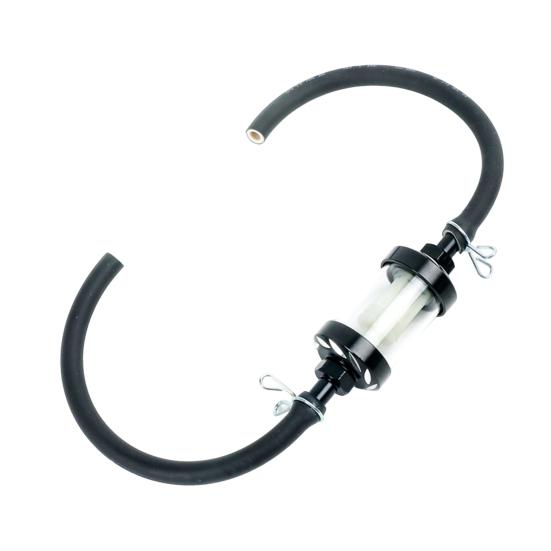 Synligt Genomskinligt Bränslefilter i Glas med Förtjockad 5/16-tums Bränsleslang Och Slangklämmor Universellt Oljefilterkit för Motorcyklar Gräsklippare Småmotorer