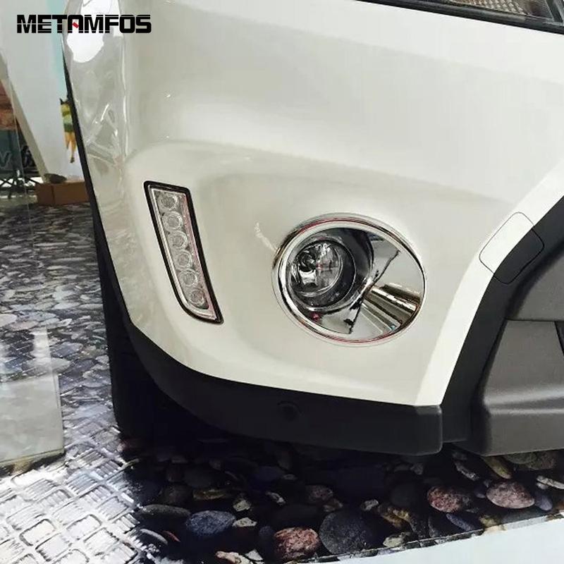 Front Fog Light Lamp Cover Trim For Suzuki Vitara Escudo 2015- Chrome Foglight Protector Bezel Accessories Car Styling
