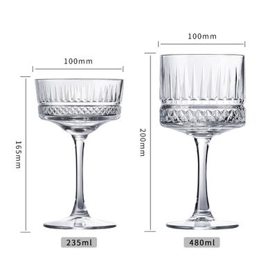 2 Stück Elysia Champagnerkelche, Kelch Cocktailgläser Martini Glas Set mit 2