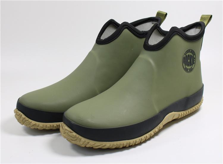 

Men s Slip-on Rain Boots Waterproof Rubber Ankle Boots Outdoor Casual Fishing Boots Students Rain Shoes Male Platform Booties 46 зелений