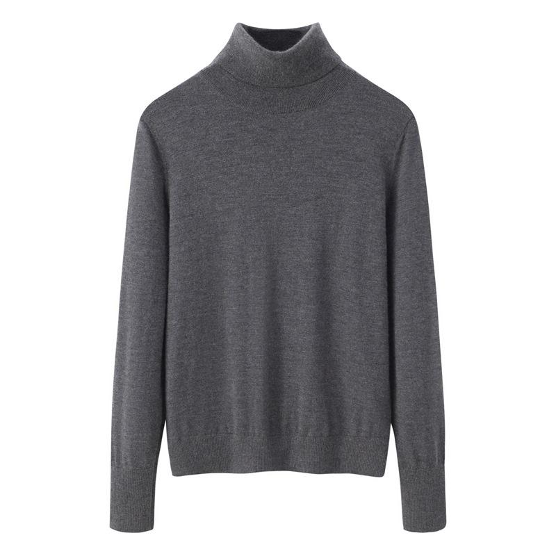 100% Czysty Kaszmir Lekki Sweter z Dekoltem Rolka Slim Fit