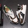 Vår Herr Mode Tryckta Casual Skor Rund Tå Färgmatchande Sneakers med Inbyggd Höjdökning Färgmatchande Skor