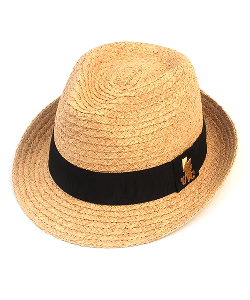 Yunibeosyeolkemiseuteuli Bu Raffia Line Beige Fedora Summer Hat